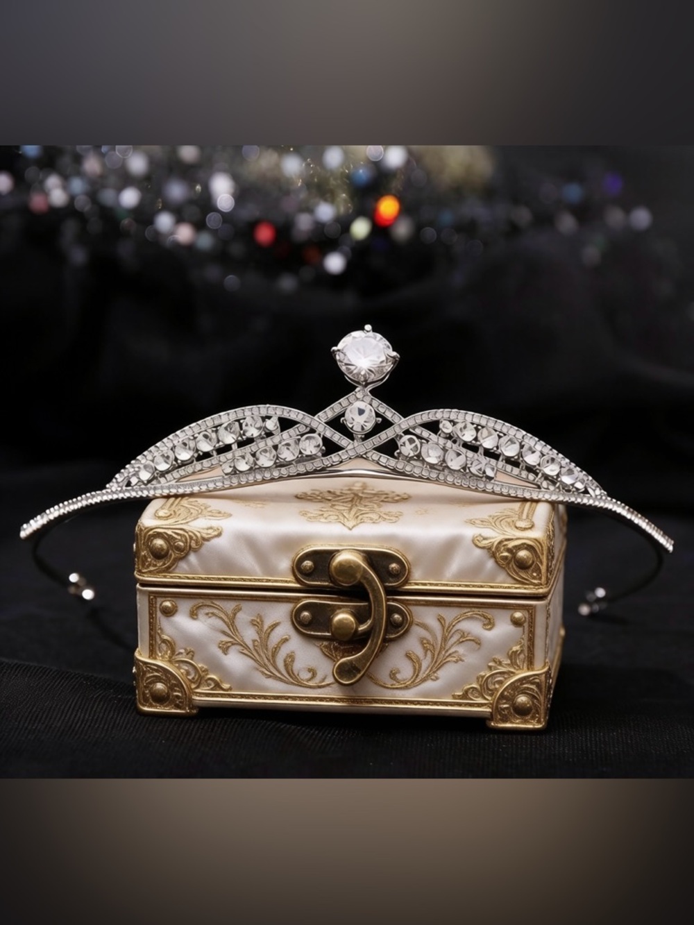 Silver Crystal Tiara Hair Comb - Elegant Wedding Accessory